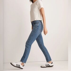 Madewell Blue Straight Leg Jeans with High-Rise Fit - Preloved